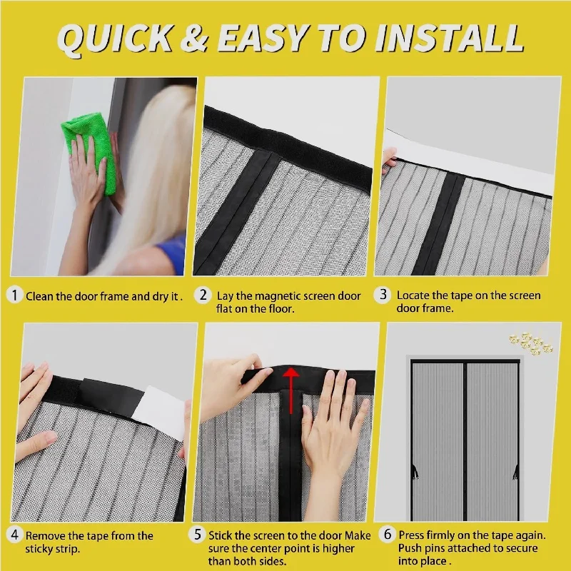 Chinese Supplier Mesh Magnetic Curtain with Multiple Colors and Patterns Available Mosquito-Proof Door Curtain