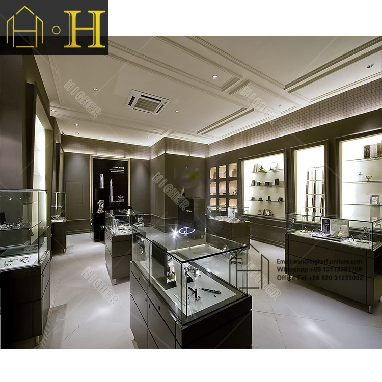 Modern luxury jewelry display counter jewelry  showcases design jewelry shop showcase