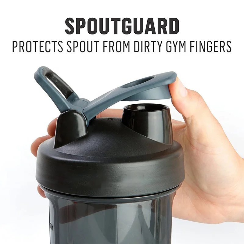 Portable custom 500ml  shaker bottle for protein powder drinking Plastic Shaker Bottle PET