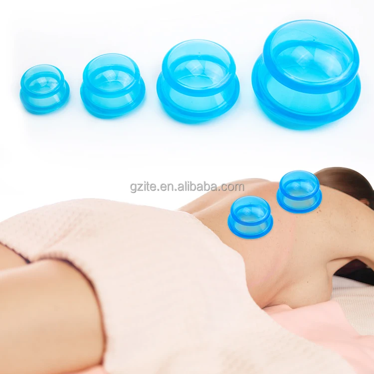 Relaxation Health Care Tool Vacuum Transparent Cup Silicone Face And Body Massage Therapy Suction 4 Size  Silicone Cupping Set