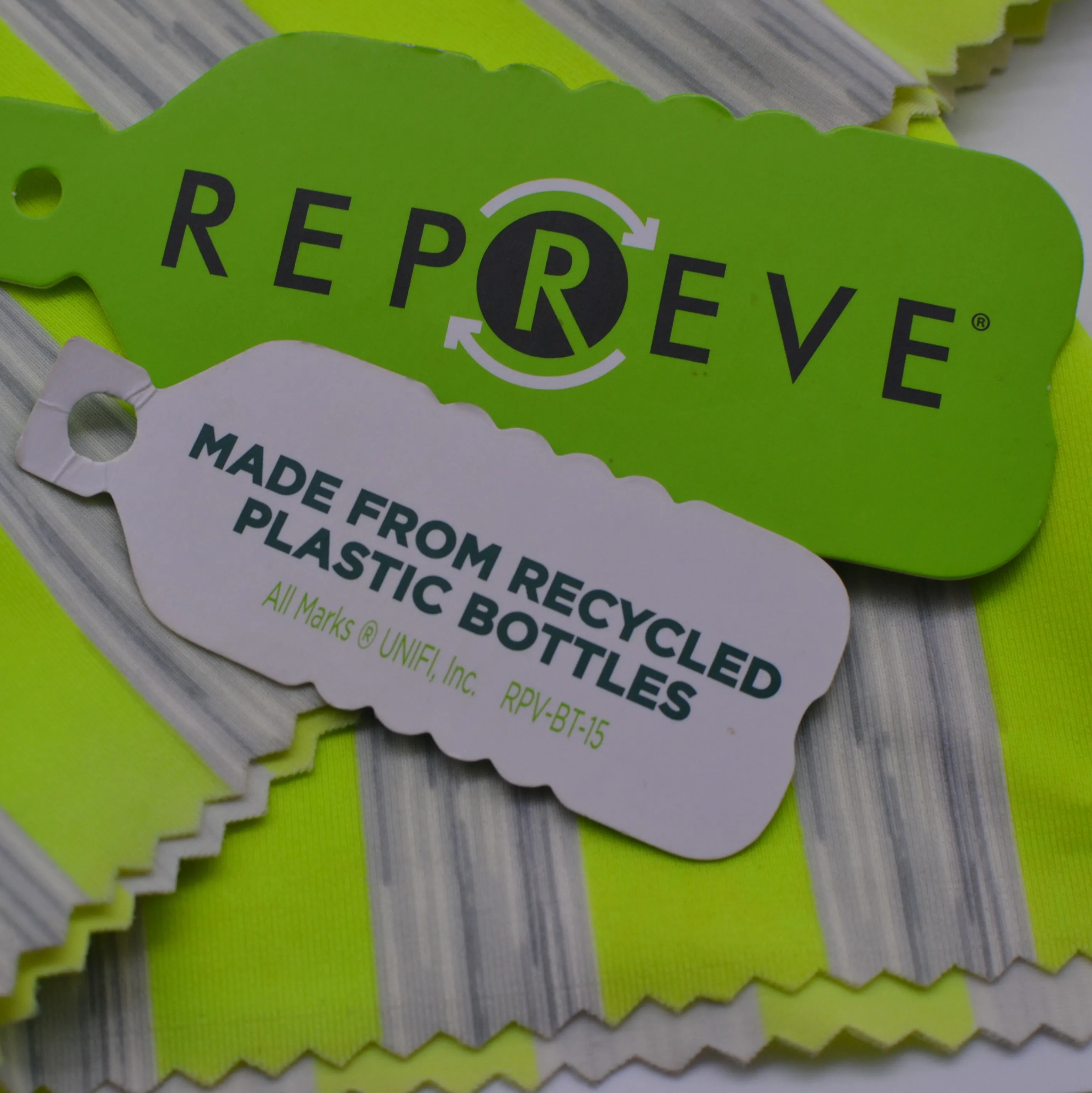 Repreve recycled polyester pet RPET fabric made from recycled plastic bottles for yoga leggings t-shirt sportswear