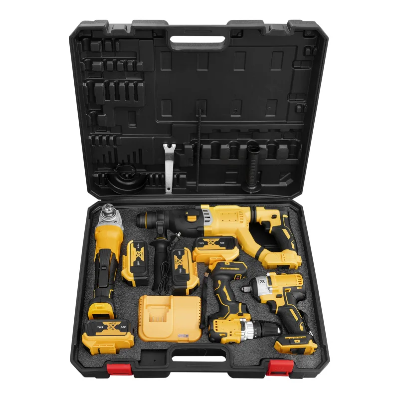 four-piece lithium-ion tool set / hand drill / angle grinder / electric wrench /  hammer