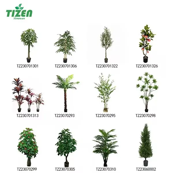 Popular Product Realistic Plant Fake Artificial Green Tree Potted Bonsai For Indoor Outdoor Decoration