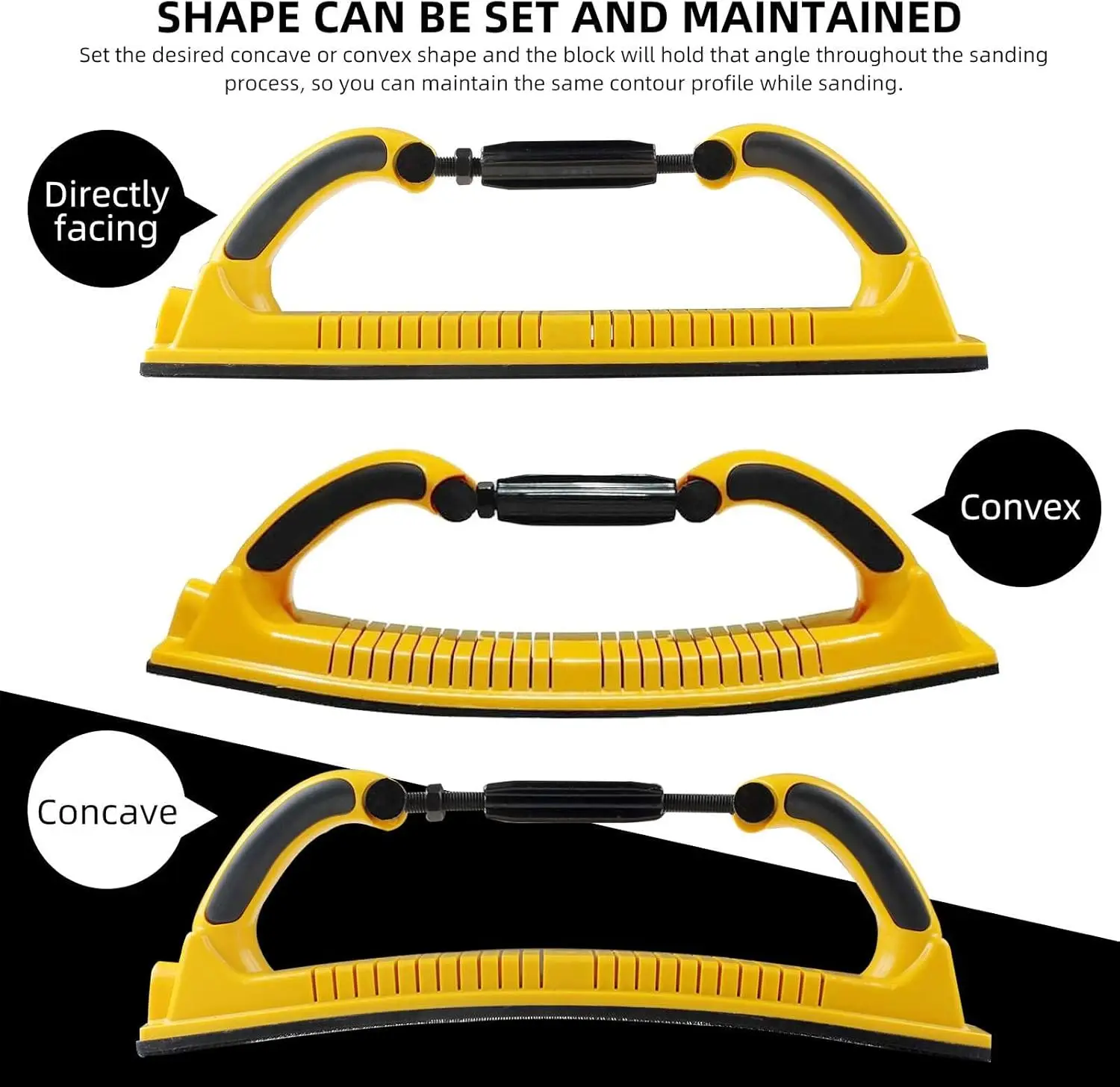 2025 New Adjustable Radius Longboard Hand Sanding Pad Vacuumable Hook Loop Backing Sanding File Block Hand Grinding Board