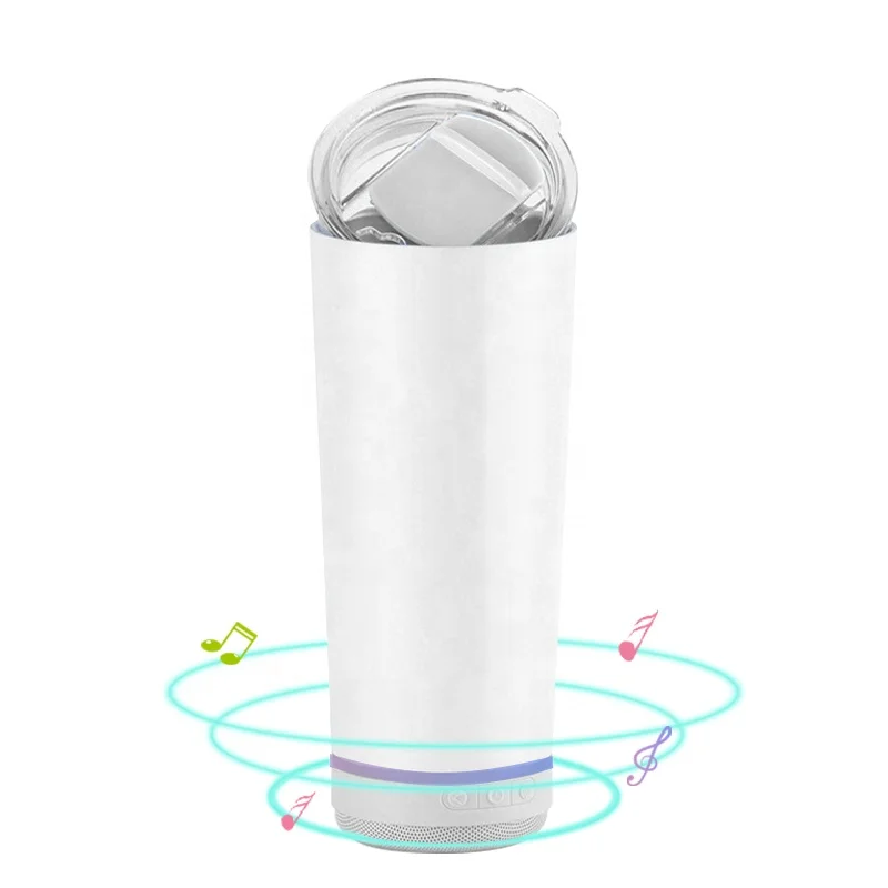 Dropshipping Food Grade Materials Glass Horn Speaker OEM Logo Print Water Bottle Speaker Vaso Con Bocina Blue tooth