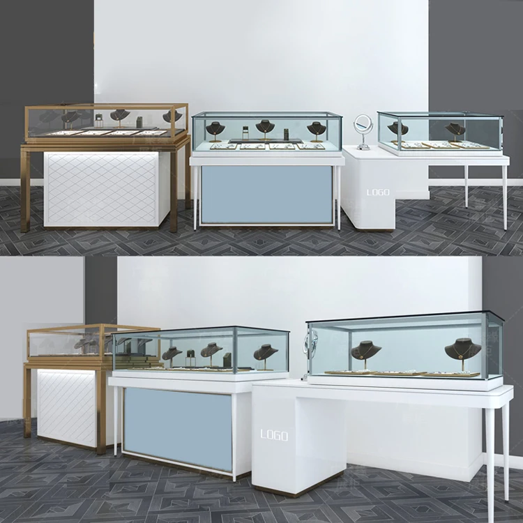 High end modern jewelry/watch display cabinet design counter glass showcase