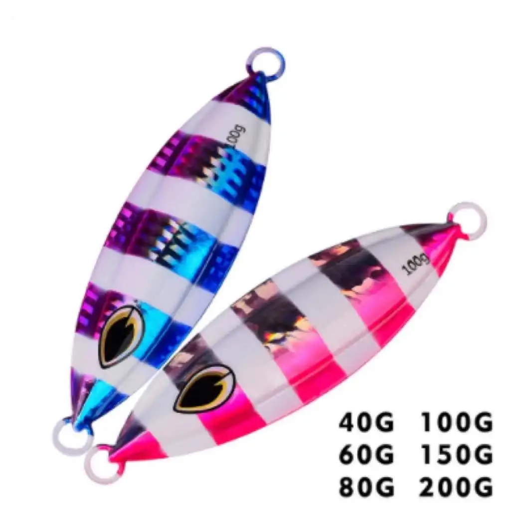 Slow Rocking Iron Plate Lead Fish Bait 40g/60g/80g/100g/150g/200g Fishing Luminous Road Sub-Iron Plate Slow Jigging Metal Road