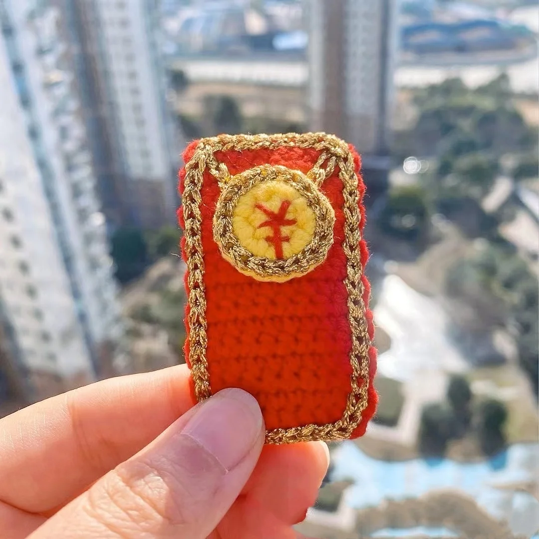 Cartoon Wool Crochet New Year Red Packet Hair Accessories Kids Baby Girls Hairpins Knitted Hairgrips Hair Clips for Girls