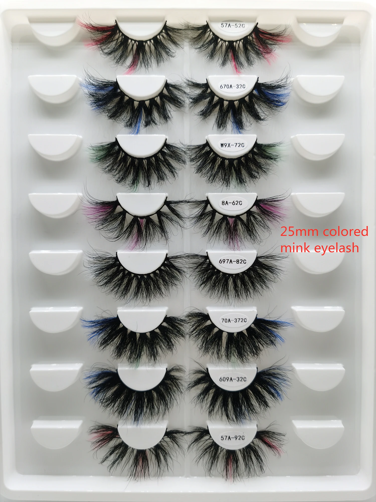 3d 20mm 25mm best seller colored real strips mink eyelashes with different colors