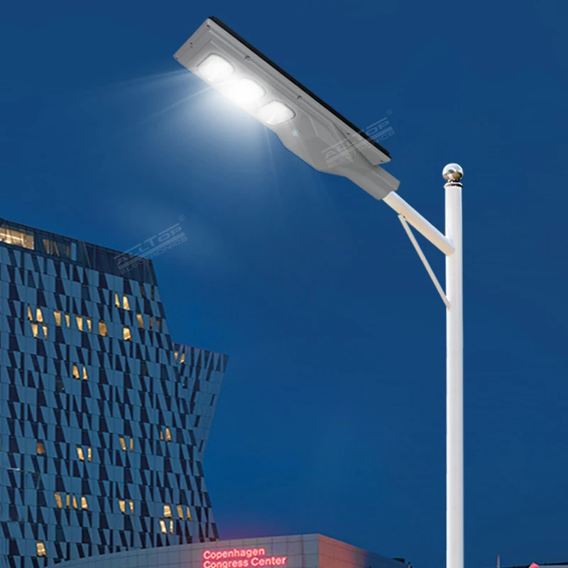ALLTOP High Quality Aluminum Outdoor Integrated Street Lamp Waterproof Ip65 30w 60w 90w All in One LED Solar Street Light