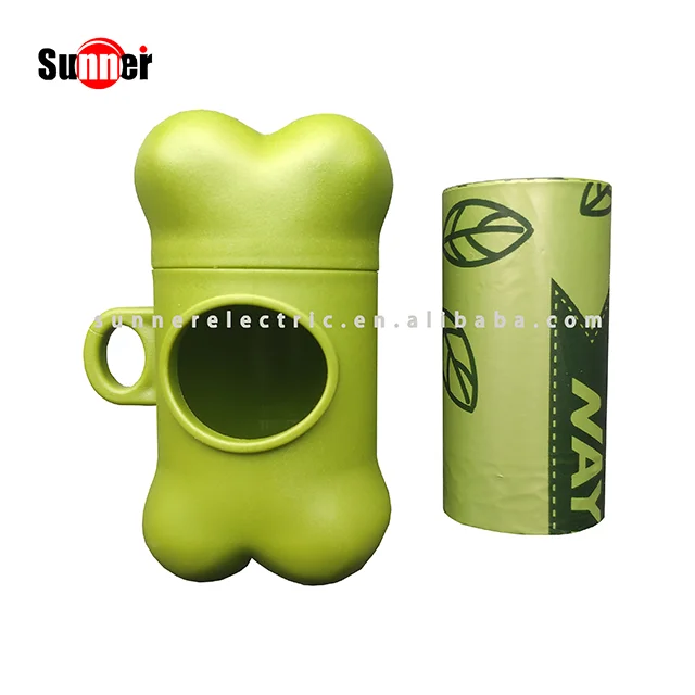 High Quality Solid Color PE Dog Waste Bag Refill Set With Dispenser