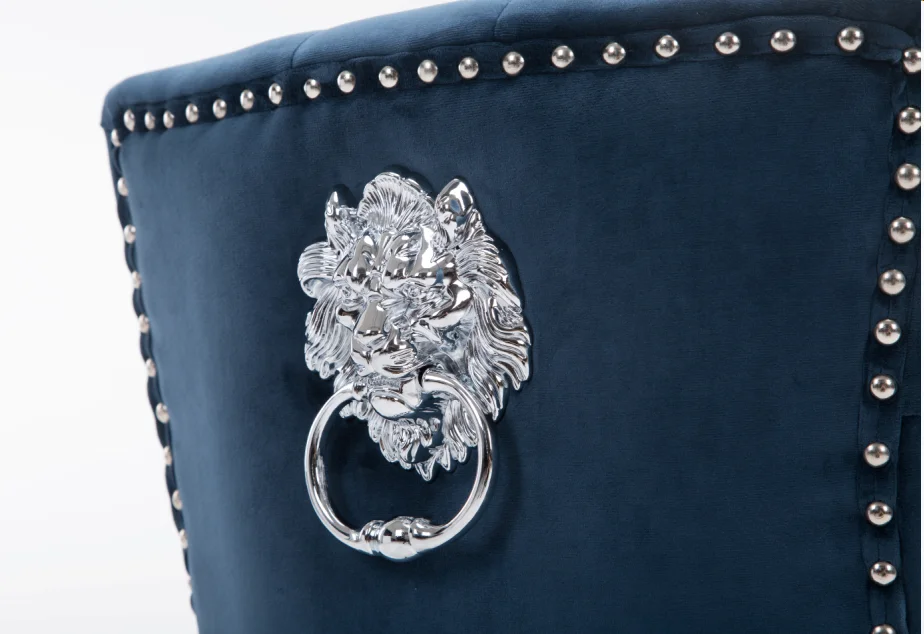 
Wood and fabric Lion Head Chair 