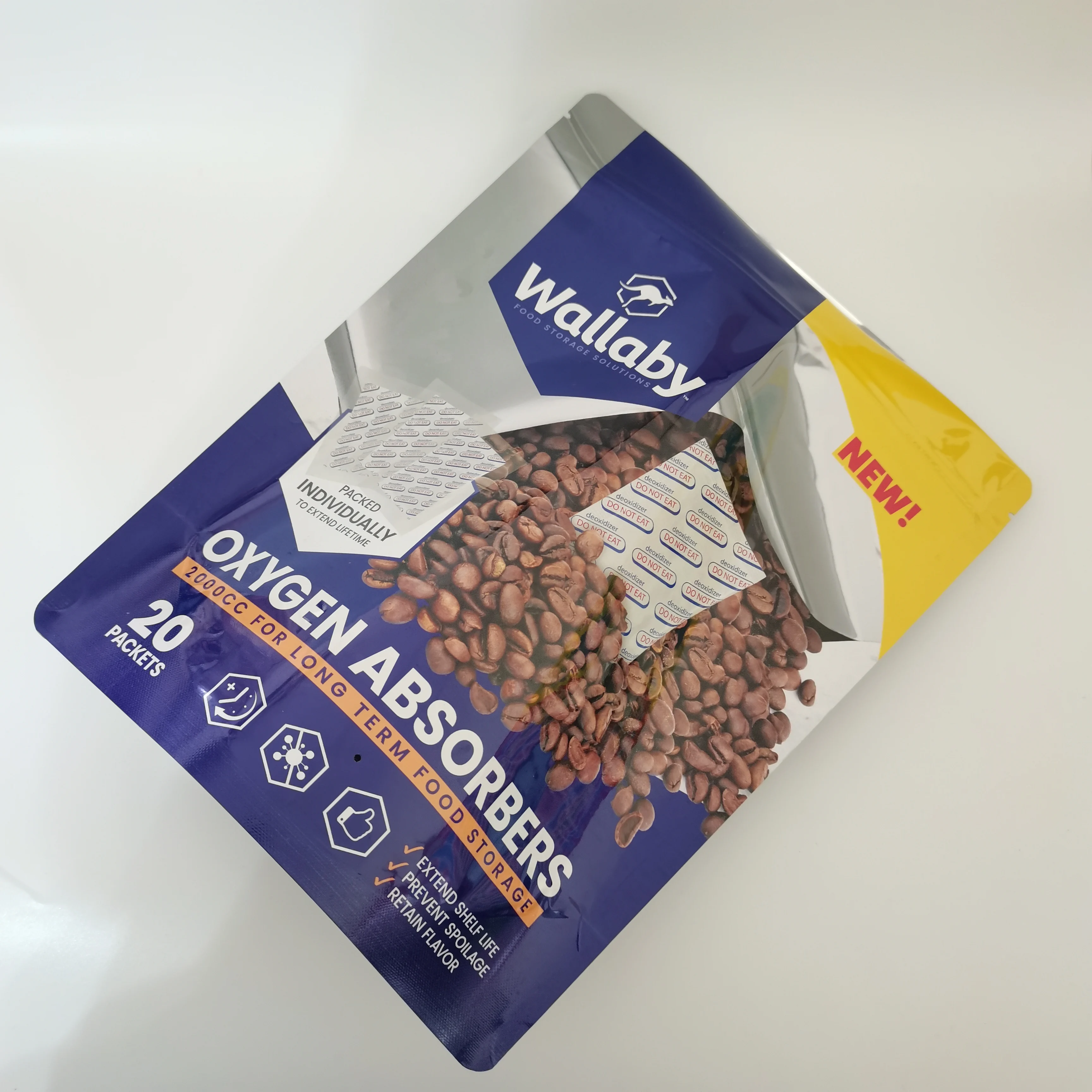 Wholesale custom logo plastic oxygen absorbers mylar packaging bag