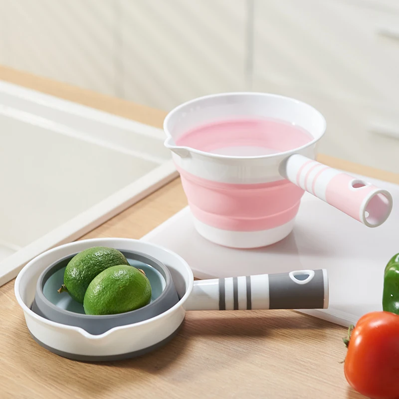 1.5Lfoldable   folding water scoop folded two-double bailer fruit and vegetable washing container  dog food scoop