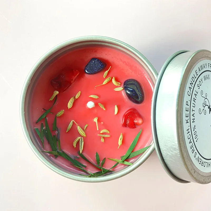 Luxury Spiritual Healing Gift Yoga Energy Candle Chakra Soy Wax Candle Aromatherapy Scented Crystal Candles