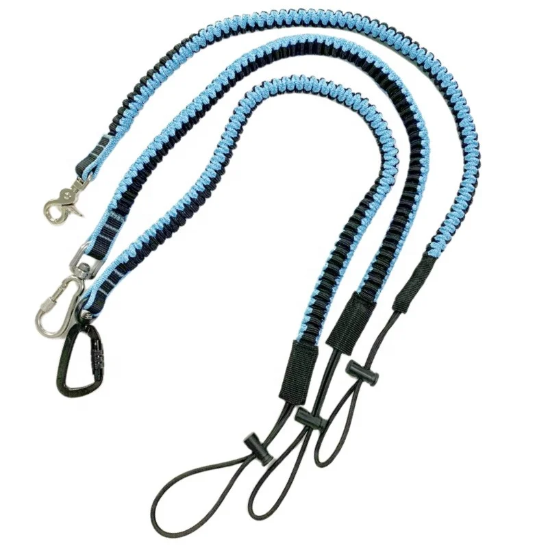 C-PIN Safety Adjustable strap Bungee Cord Heavy Duty Screw Locking Carabiner Loop End Fall Protection Tool Lanyards