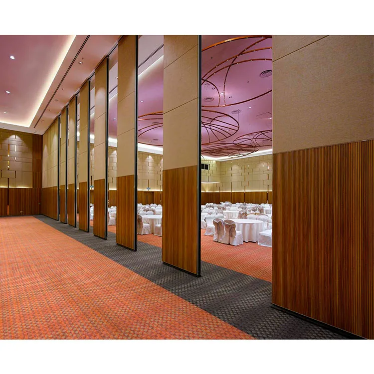 Wood movable sliding partition wall door for wedding hall restaurant ballroom