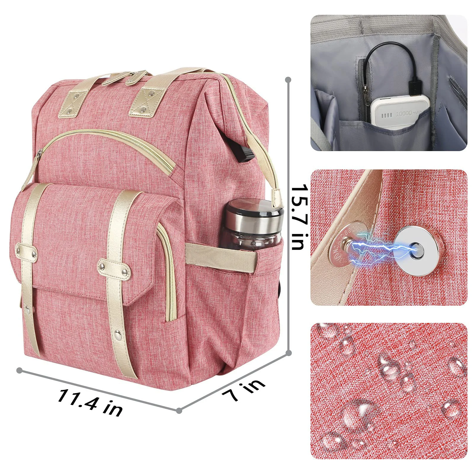 Laptops Backpack Purse with USB Charging Port Travel Water Resistant RFID Computer Backpack Bag