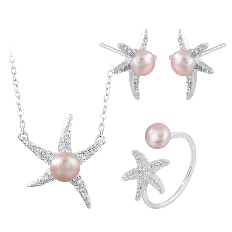  Ожерелье из серебра 925silver с бриллиантами и морскими