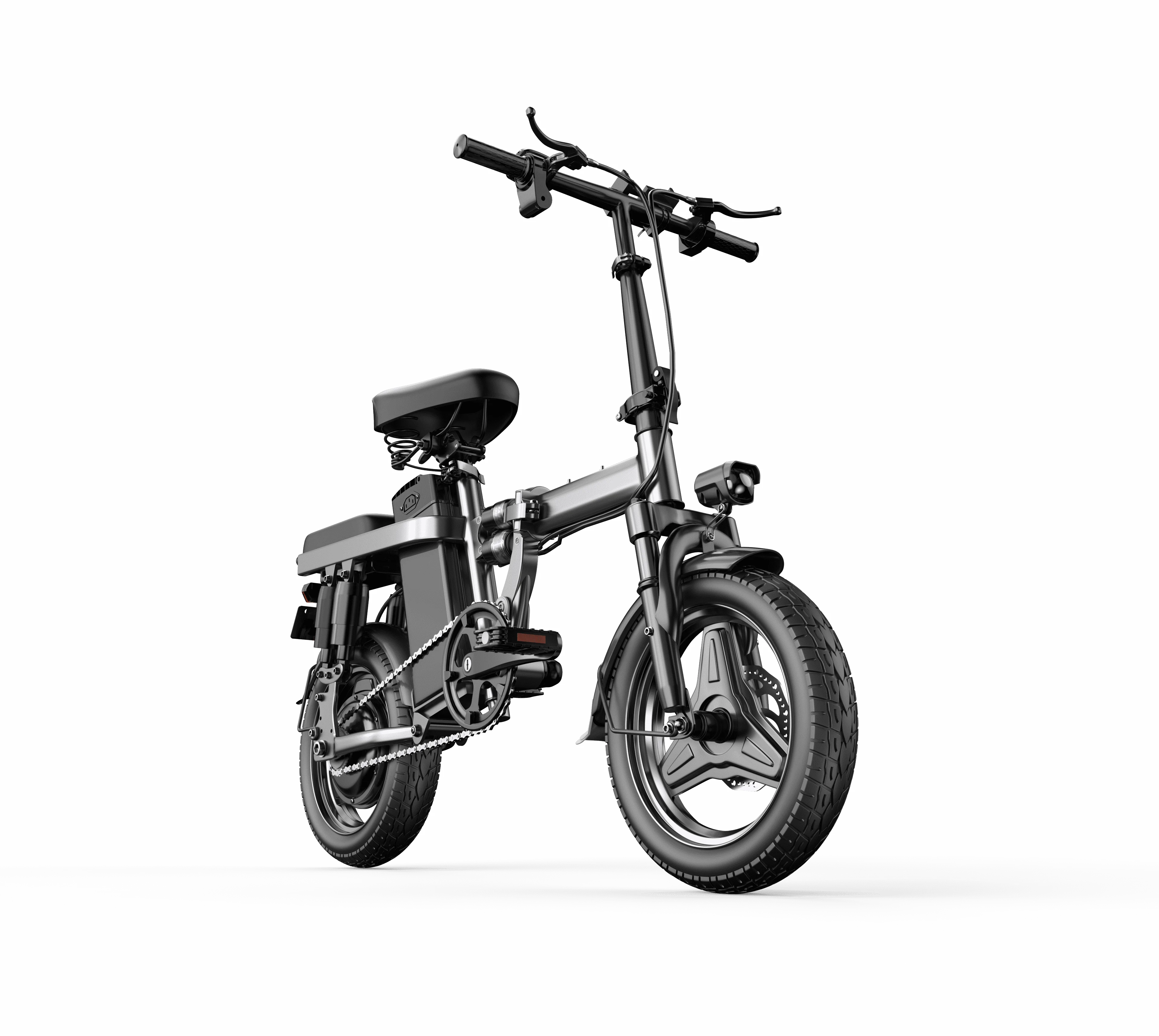 14-Inch 500W Electric All Terrain Mountain Bike 7 Speeds Aluminum Frame 48v Folding Electric Bicycle 15ah Lithium Battery 7 Tube