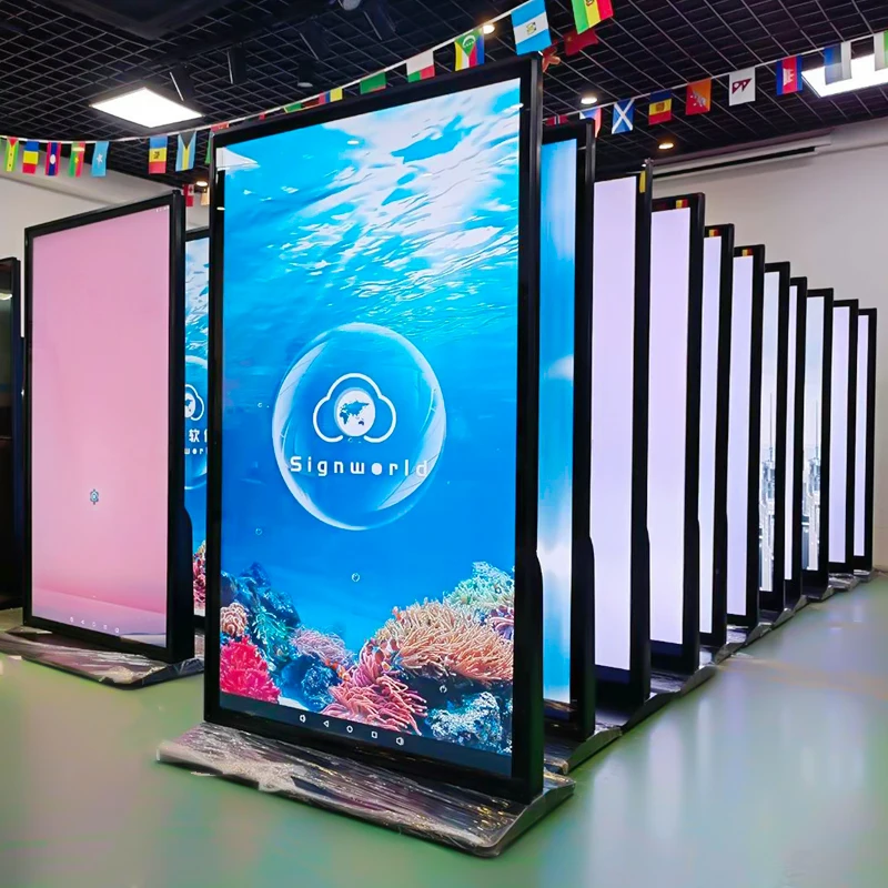 55 inch HD display floor standing android indoor self service Queue management system touch screen digital signage and displays