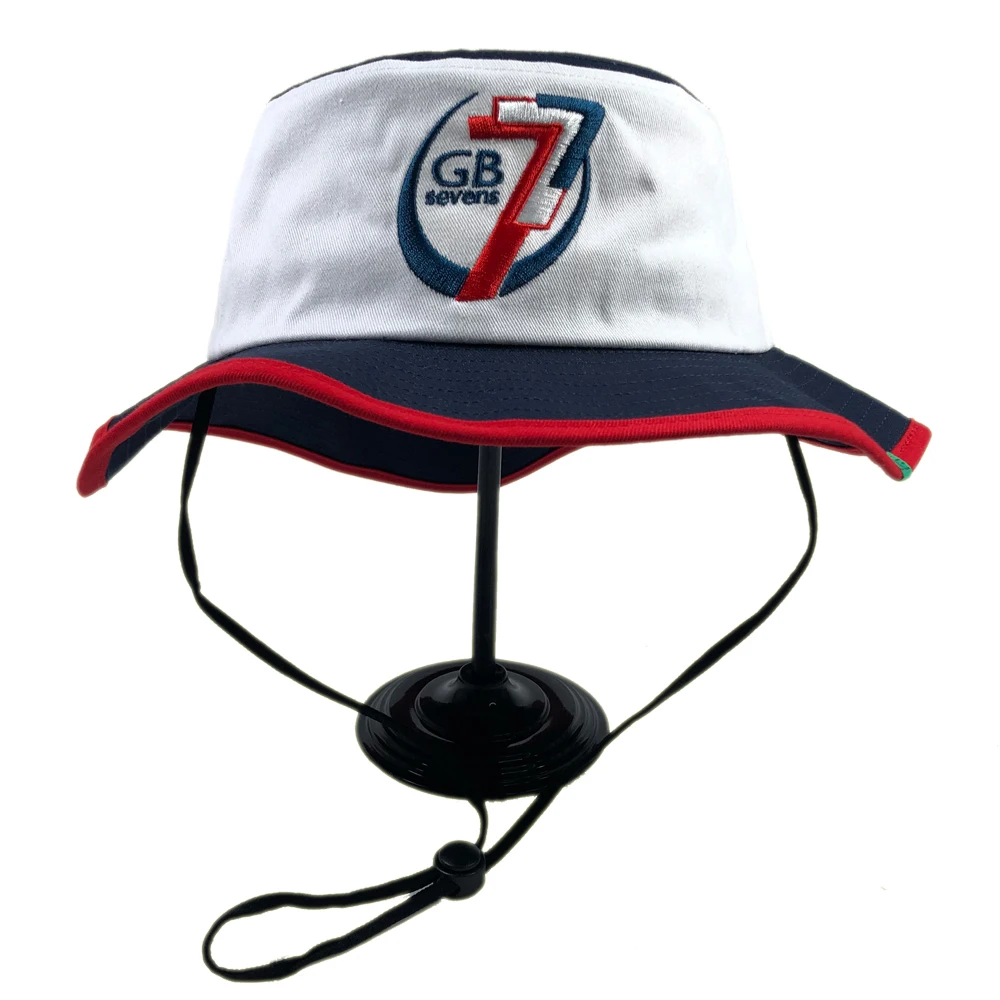 England style 2 tone string boonie bob for men Custom embroidered bucket hat with labels Adults outdoor sports fishing cap rope