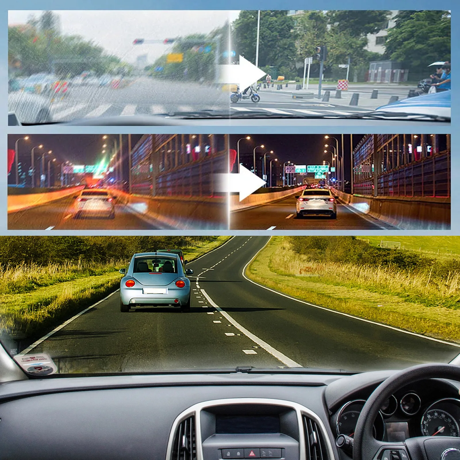 Rayhong Window Cleaner Tool Clear Vision Auto Window Cleaner Waterproof Car Window Shield Cleaner