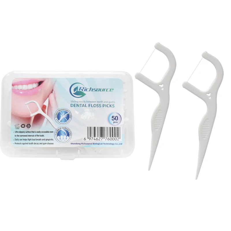 Factory Fresh Mint dental floss picks plastic bag box packaging 90 count dental floss flosser toothpicks with ODM OEM