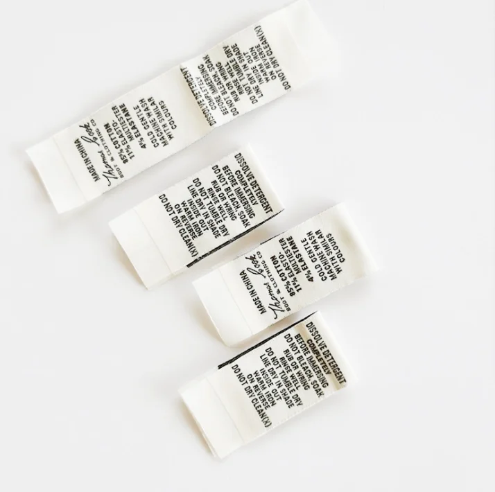 
Custom Size Care Instruction Labels Garment Cotton Labels for Underwear 