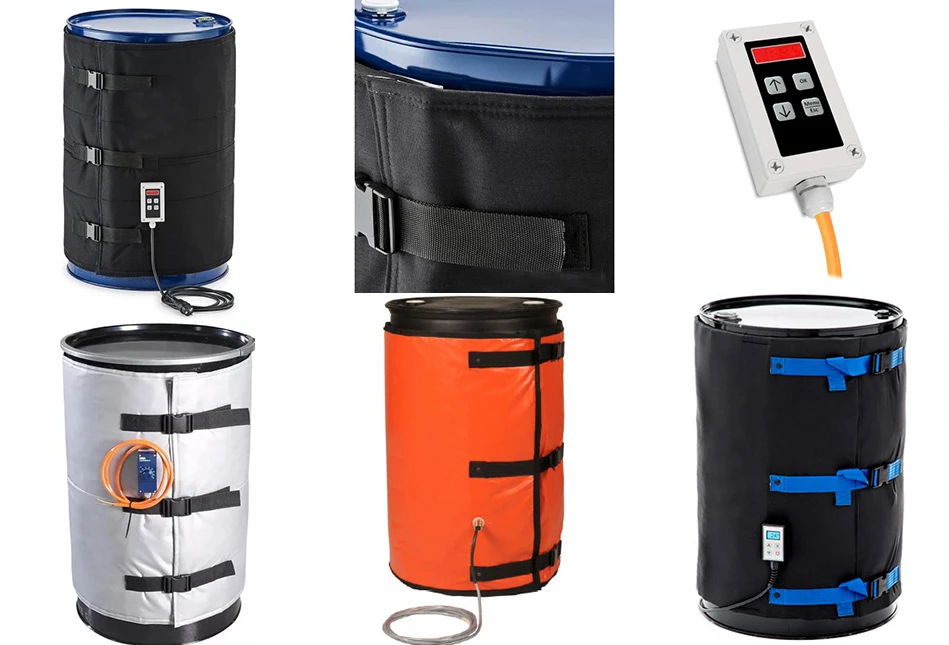 Popular 200L drum Electric industrial heating blanket with temperature controller fire retardant 2050*900mm  for liquid