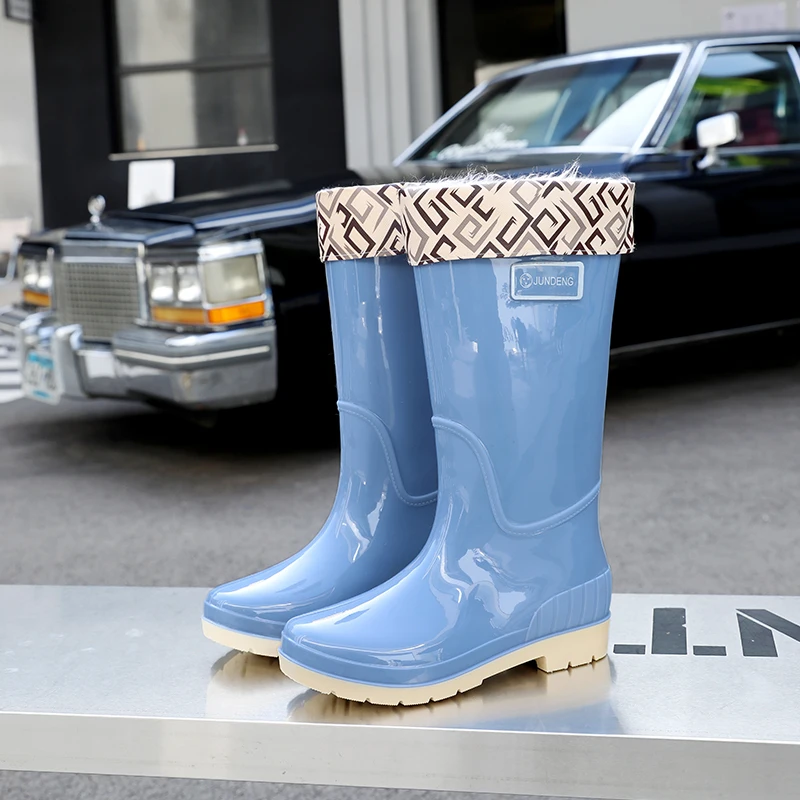 Custom High-Knee Rubber Winter Boots Rain Boots Wholesale Knee Boot Women