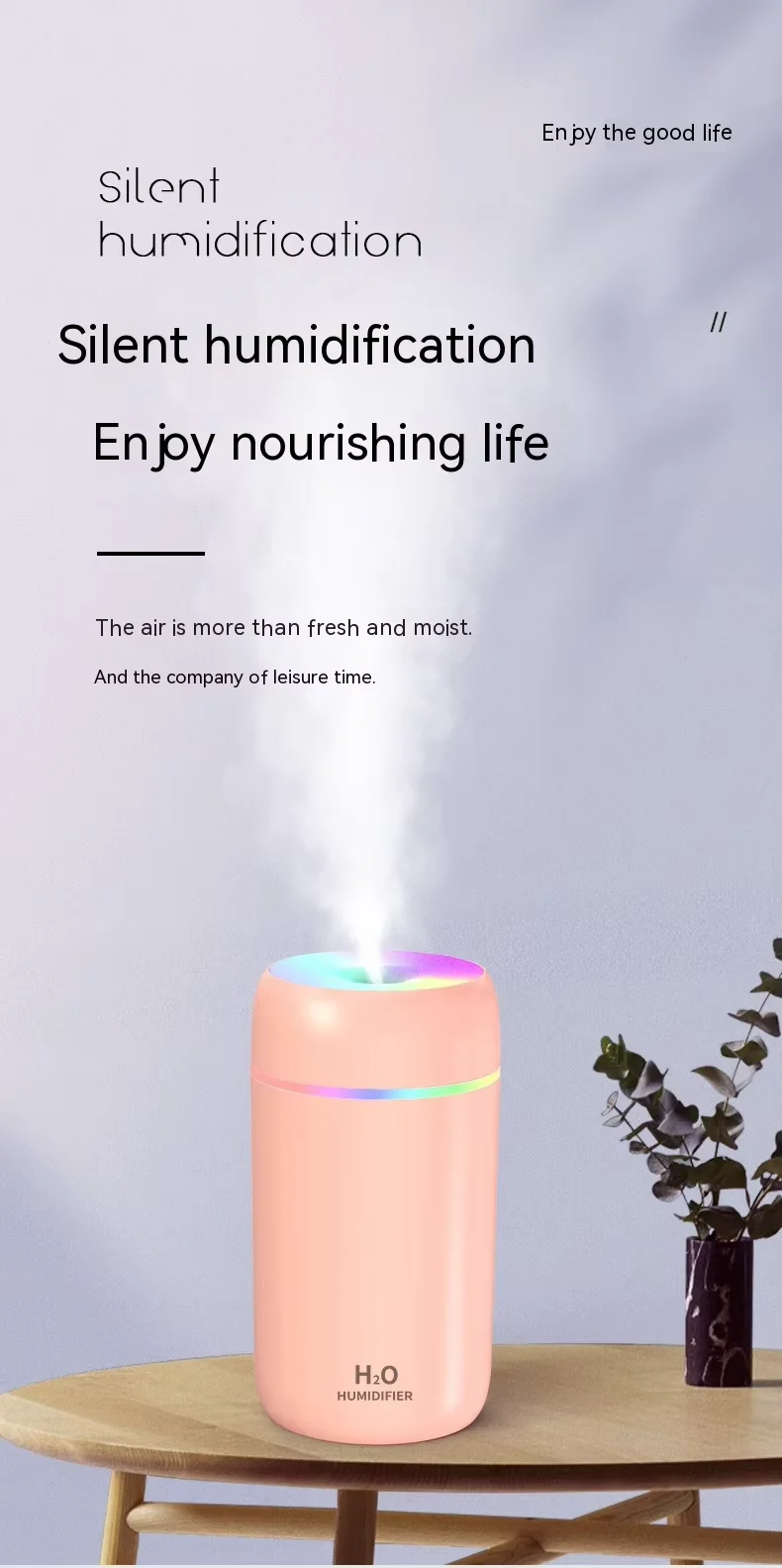 Household CE ROHS Certification 300ml ABS Material Mini Portable Car Air Humidifier