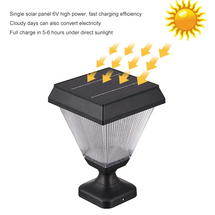 Yunduo all kind of solar pillars light outdoor garden park pathway pillar gate light