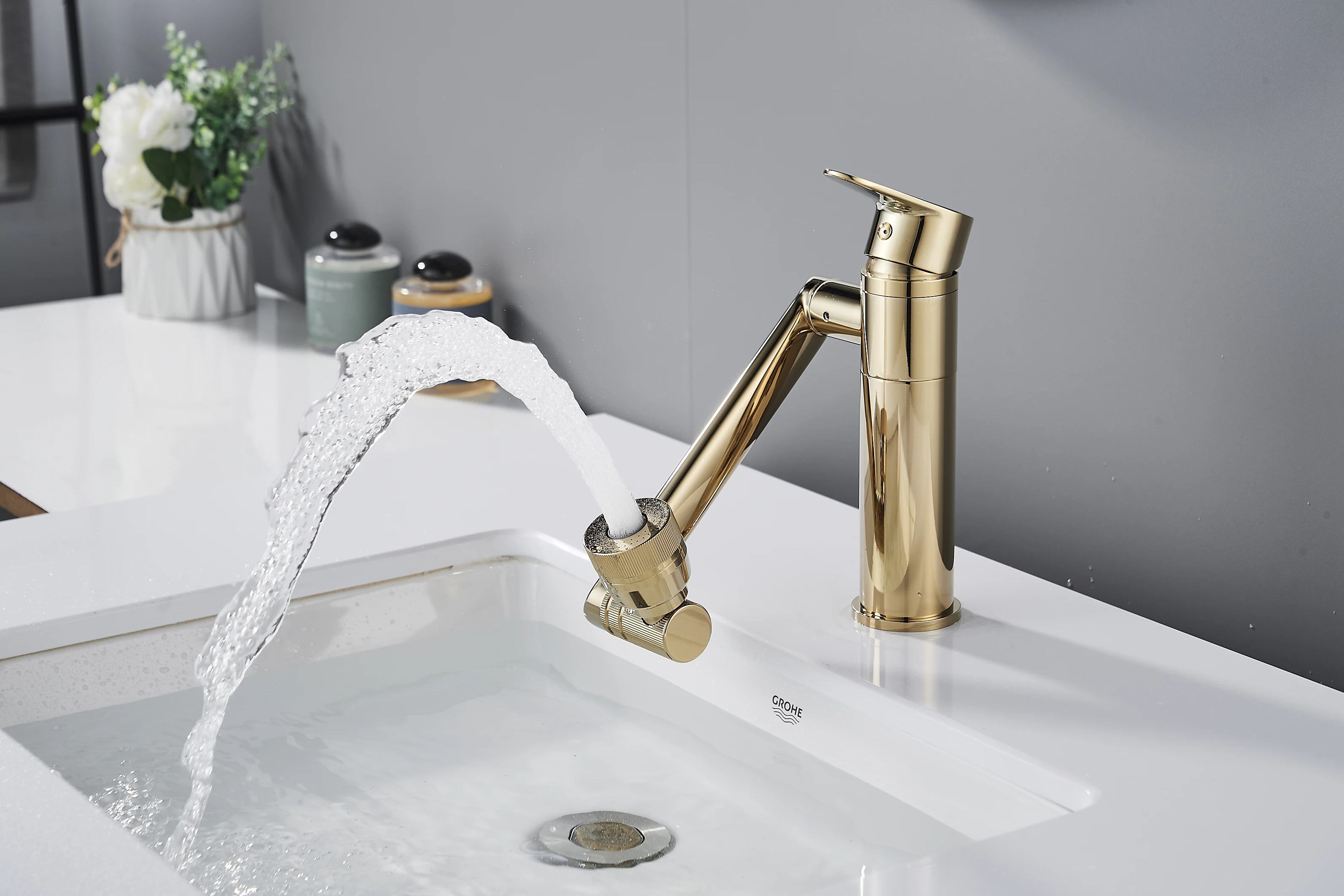 2024 Hot Selling 360° Rotation Basin Faucets Brass Bathroom Sink Faucet Modern Water Tap Washbasin Faucet Hot&Cold Mixer Taps