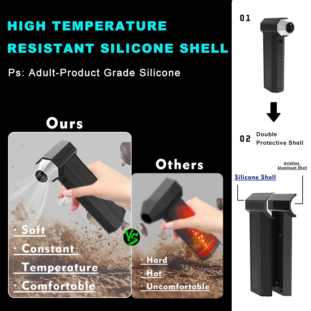 140000rpm 60m/s Portable Mini Electric Turbo Fan Jet Air Duster Blower Cordless Turbo Jet Blower For Car Drying Unfreeze Thaw