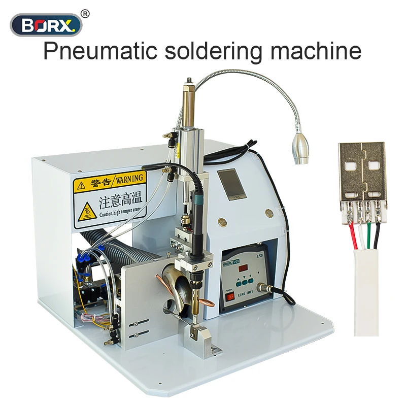 Automatic cleaning full solder joints, multi wire soldering circuit board switch led light sensors aviation plug welding machine