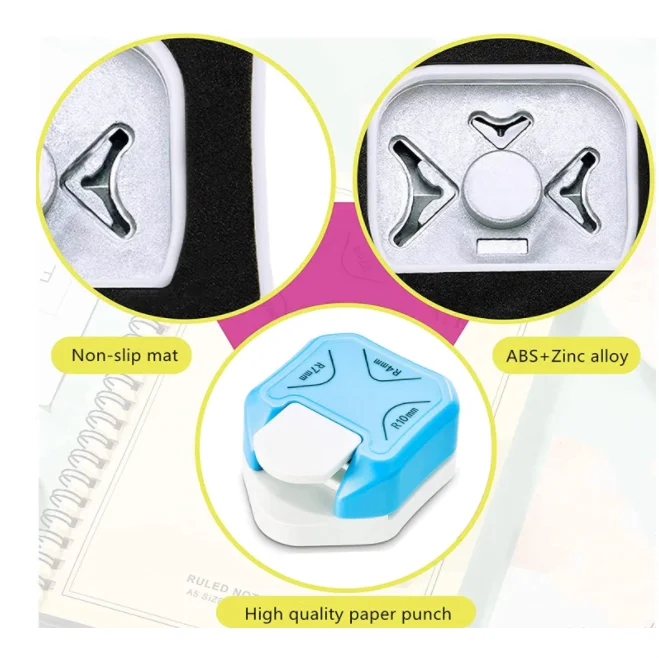 Round Corner Punch, 3 in 1-3 Way Corner Puncher Cutter for Paper Craft (R4mm+R7mm+R10mm) for Cutting Different Corners