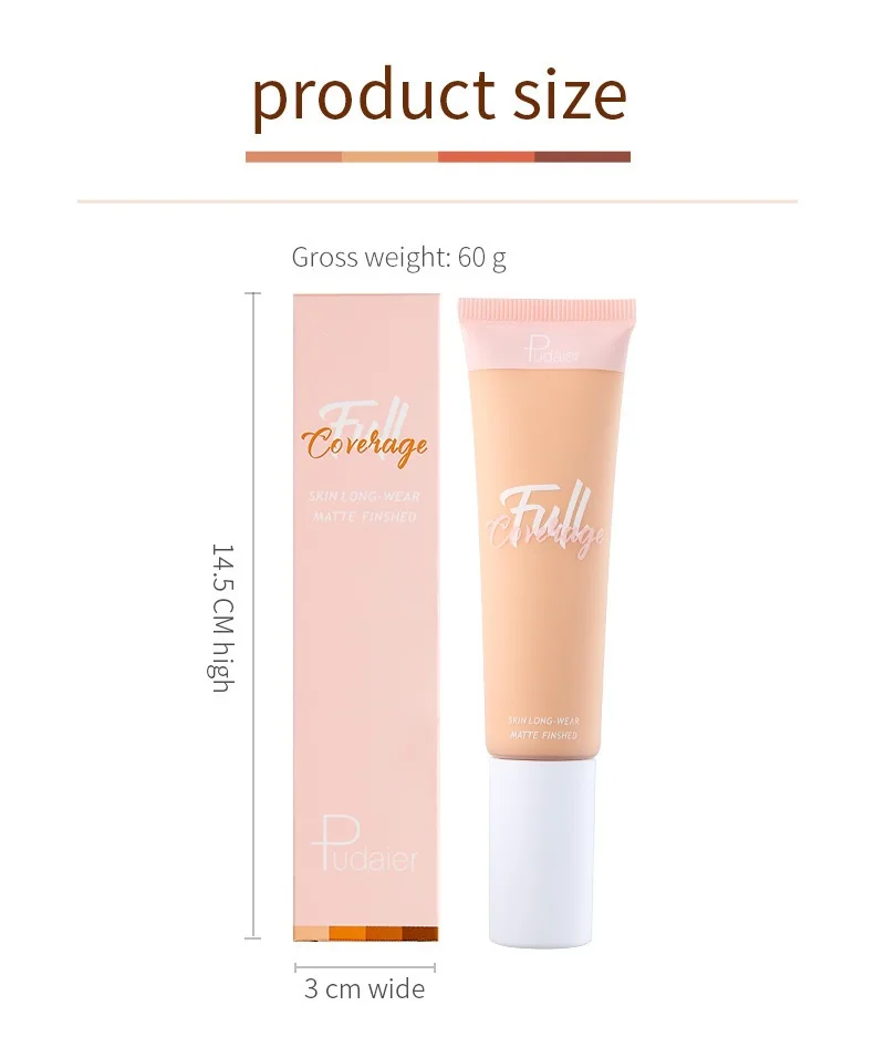 Wholesale Multicolor Waterproof Portable Foundation Full Coverage Long Lasting Foundation Makeup Customizable Logo