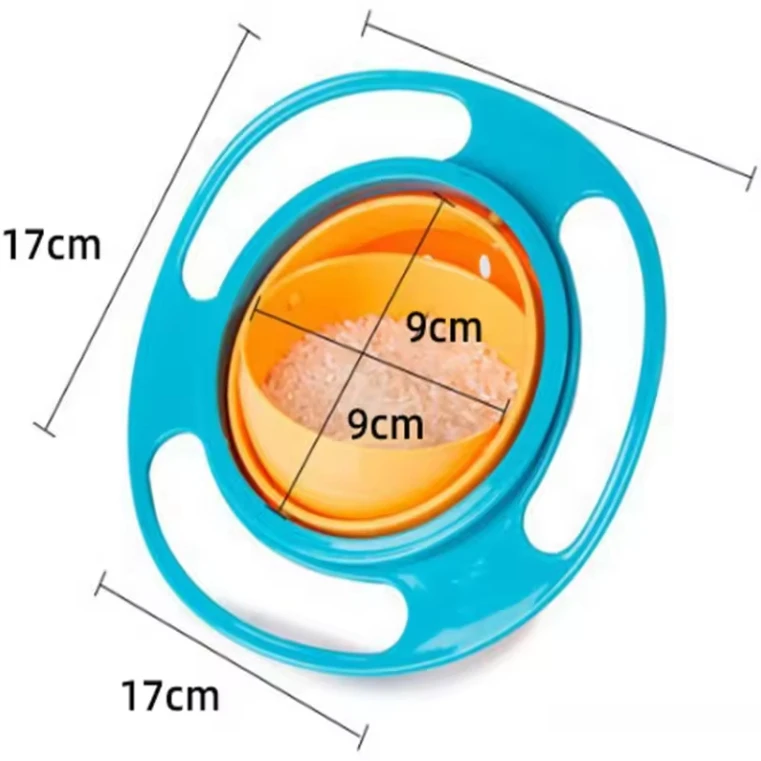 Kids To Have Fun While Eating Eco-friendly Food Safe Plastic Spill Proof Universal Gyro Bowl