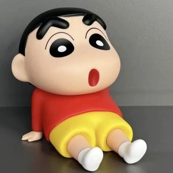In stock Crayon Shin-chan mobile phone holder childhood lazy netroots anime handmade PVC tide play gift cute ornaments dolls