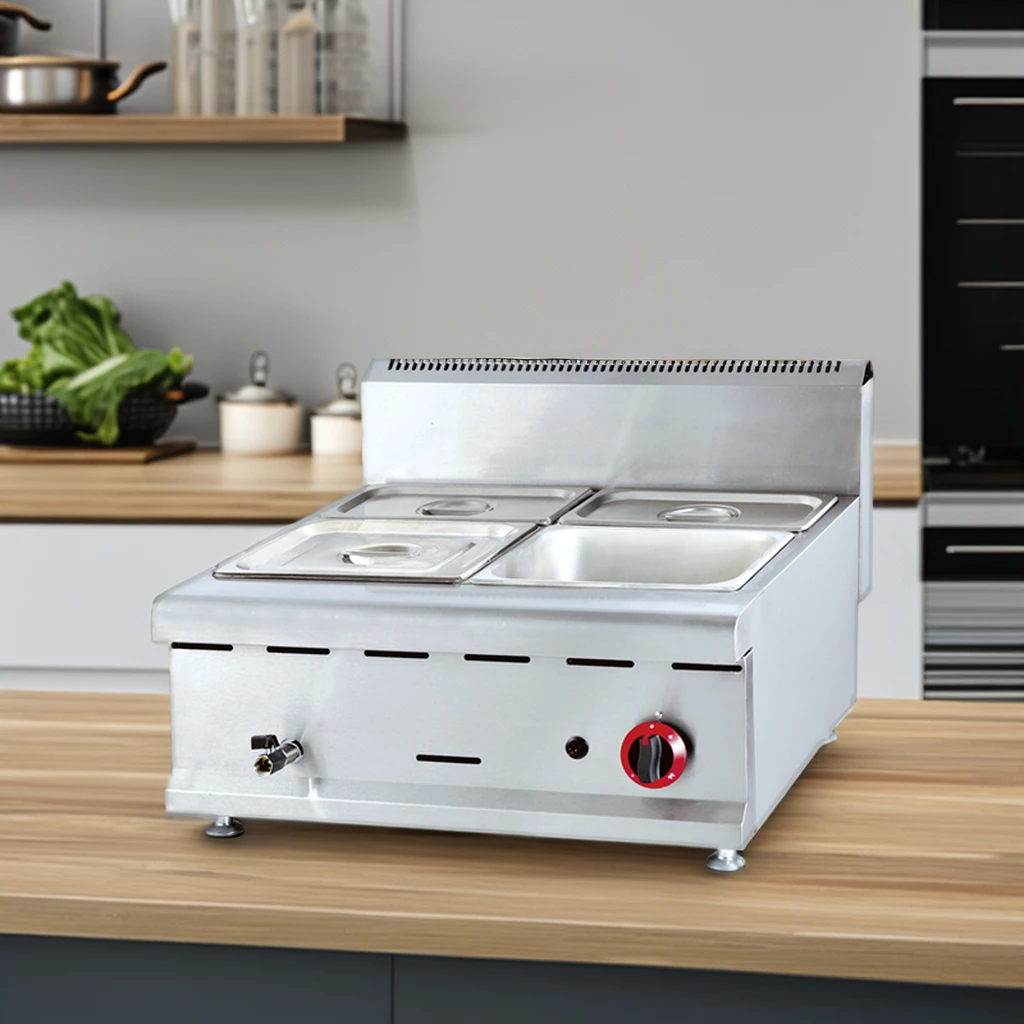 Western style hotel combination stove teppanyaki 1/3 pit gas steak frying pan desktop gas grill