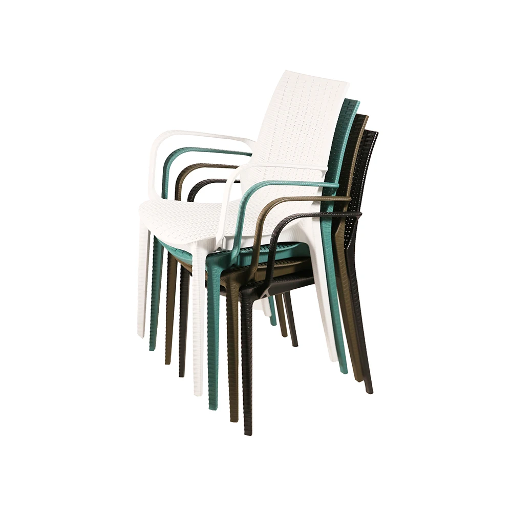 Уличные стулья для обеденного стола из ротанга, пластиковые тканые стулья из тростника