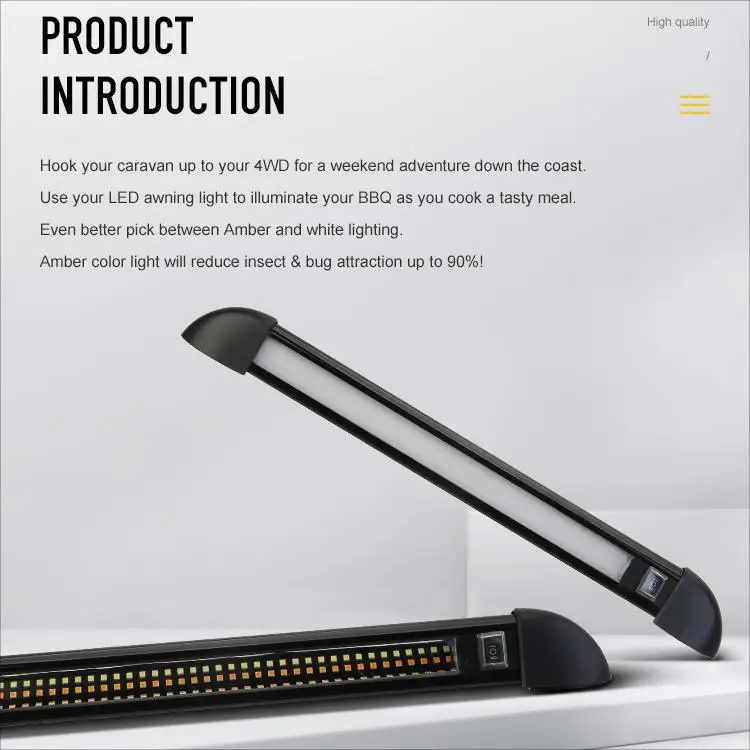 RV caravan External entryway light IP66 waterproof super bright dual color tough led light bar