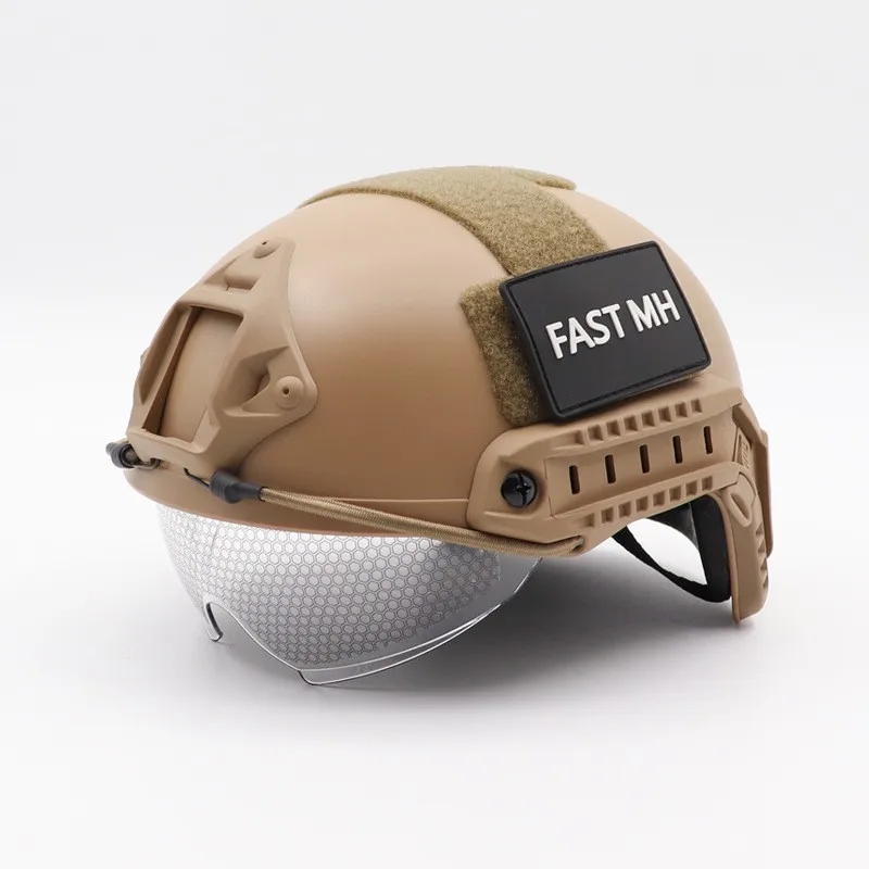 fast MH tactical helmet open face helmet abs safety helmet With eyepiece