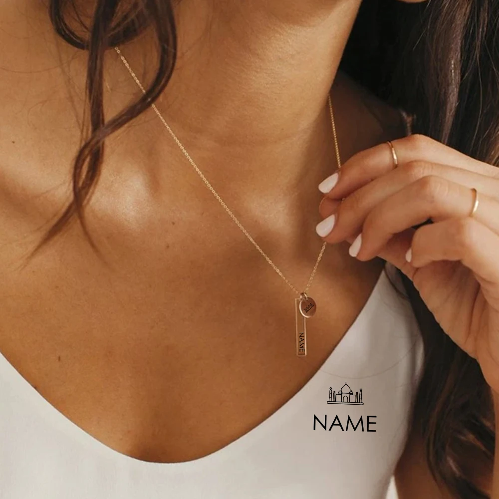 Custom stainless steel city travel women 14k gold necklace jewelry 2021