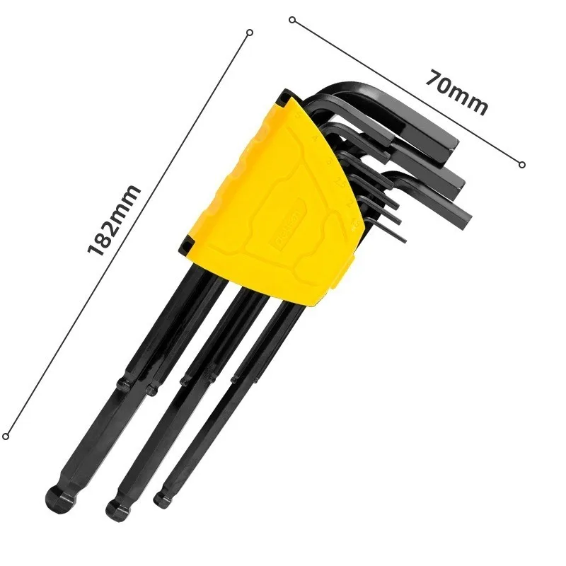 Superior product DL232209H Allen Wrench Set Black Flat Head Single Combination Hexagonal Hardware Multi-function Screwdriver
