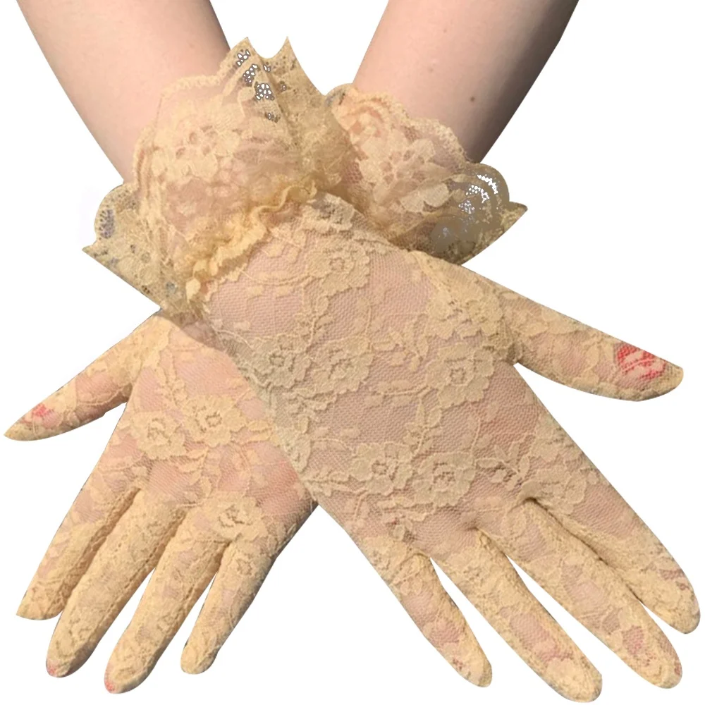 Wrist Length Summer Sexy Lace Wedding Gloves Elegant Bridal Dress Gloves Accessories
