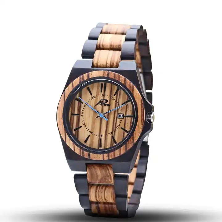 Customized Private logo Factory directly sale natural Black sandalwood all wood watch men quartz watch