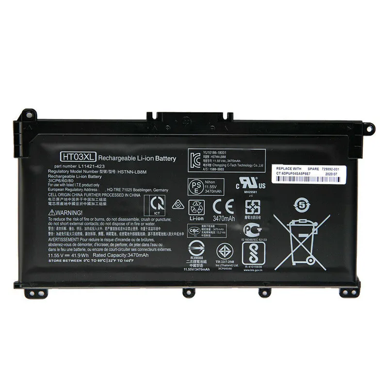 Genuine battery HT03XL 11.55V 41.9WH laptop for HP Pavilion 14-CE 15-CS battery notebook original HSTNN-UB7J L11421-54 akku
