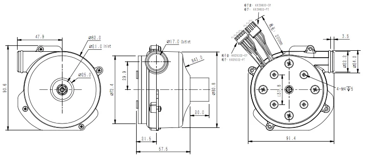 WONSMART FREE Standing 24V dc Centrifugal Brushless Fan with 57m3/h big Airflow blower